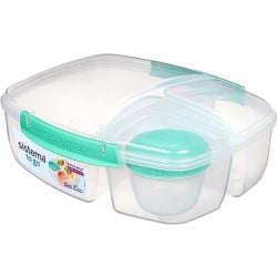 Sistema | to Go Triple Split Lunch Box with Yoghurt Pot | 2L