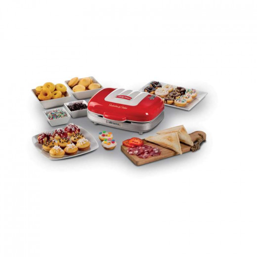 Ariete Party Time Sandwich & Muffin & Donut Maker - Red
