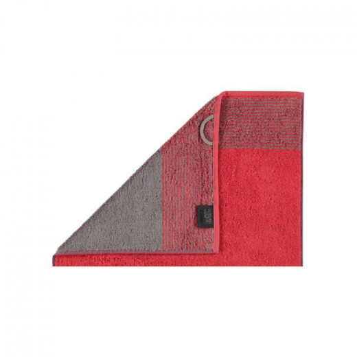 Cawo Two-Tone Washcloth, Light Red Color, 30x30 Cm