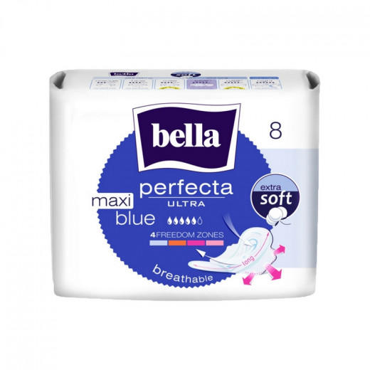 Bella Perfecta Ultra Maxi Blue Extra Soft, With Wings, 8 Pieces