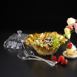 Vague Acrylic Salad Bowl with Spoon & Fork Servers