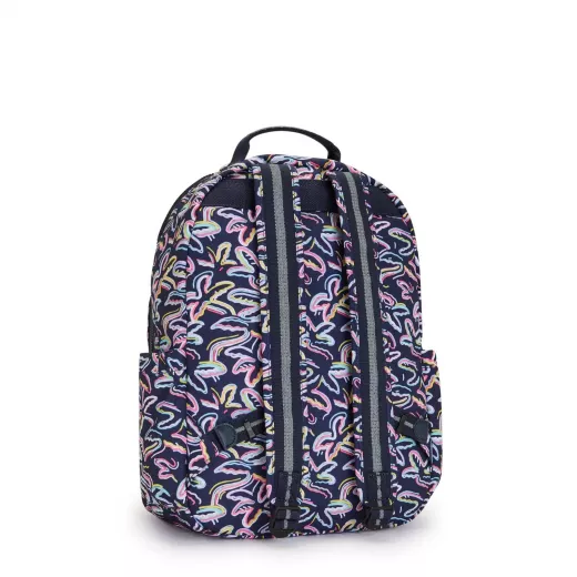Kipling-Seoul Backpack With Tablet Compartment Palm Fiesta Print, Large