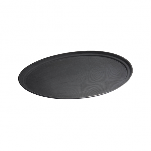Vague Non Slip Plastic Slip Tray Oval Black 60 centimeter x 73