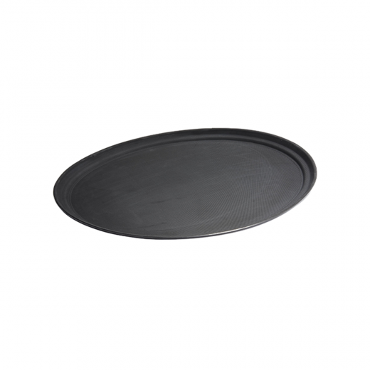 Vague Non Slip Plastic Slip Tray Oval Black 50 centimeter x 63 centimeter