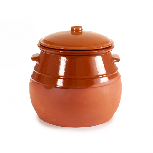 Arte Regal Brown Clay Belly Cooking Pot 2 Liter