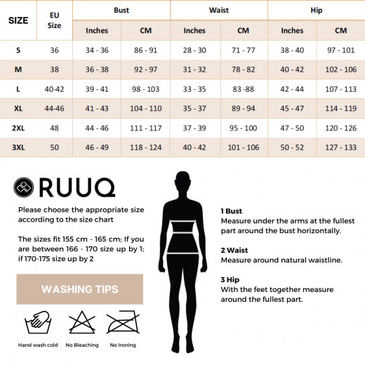 RUUQ Women's Nursing Bodysuit Long Sleeve with Hijab Cap - Black - 3XL