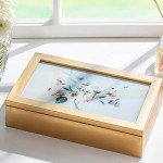 English Home Artistic Flowery Decorative Box  Gold 26*62*7 Cm
