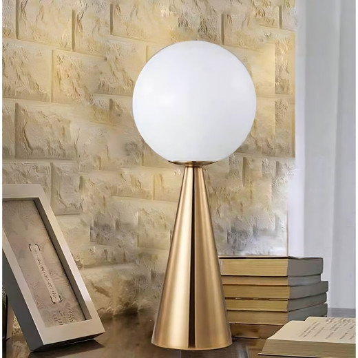 ARMN Regency Globe Table Lamp - Gold & White