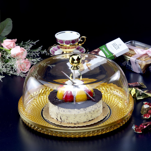 Vague Acrylic Diamond Round Cake Set Gold 32.5 centimeter