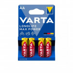 بطاريات Varta 4706 Alkaline Max Tech AA ، 4 عبوات (أزرق / أحمر)
