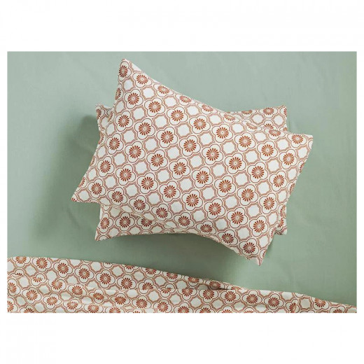 English Home Daisy Cell Pillow Case, Orange, 50x70 Cm, 2 Pieces