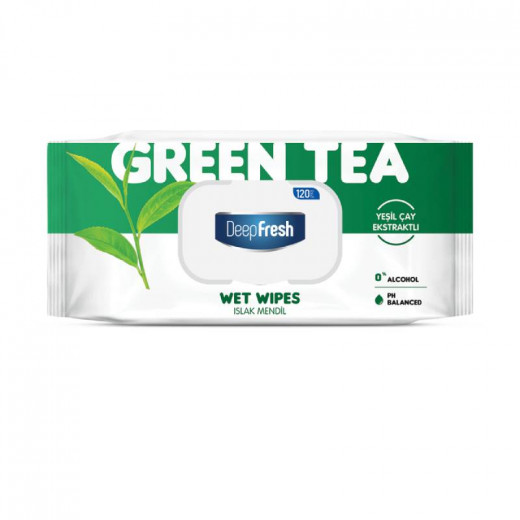 Deep Fresh Green Tea Hands Wet Wipes, 120 Wipes, 6 Packs