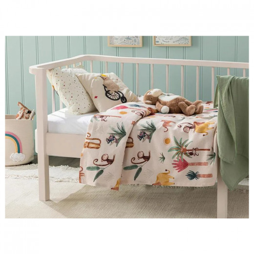 English Home Exotic Cotton Baby Pike Blanket, Beige, 100x150 Cm