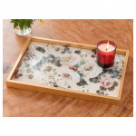 English Home Majestic Rose Glass Decorative Tray, Gold, 31x46 Cm