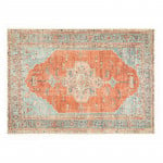 English Home Jacquard Decorative Carpet, Turquoise & Orange, 80x300 Cm