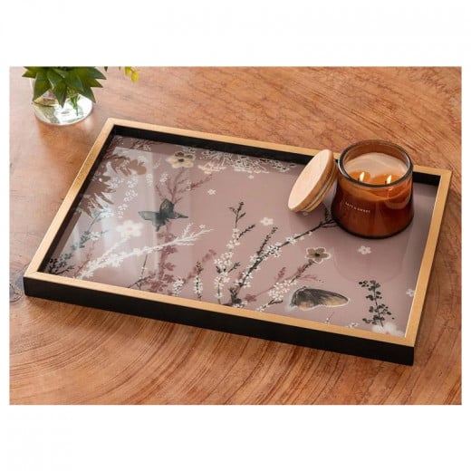 English Home Sweet Spring Decorative Tray, Pink, 31x46 Cm