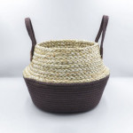 ARMN Nordal Medium Round Laundry Basket - Beige & Brown