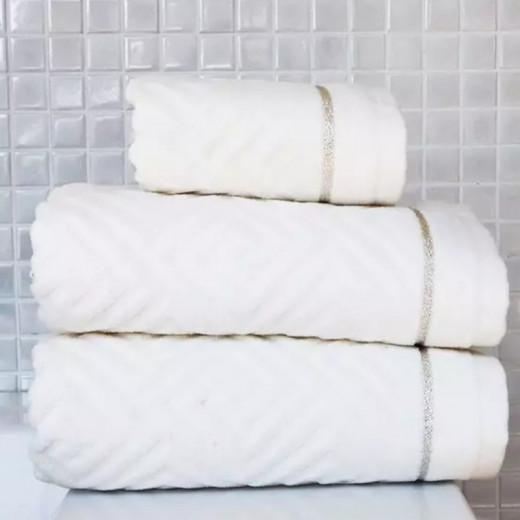 Nova home jacquard towel versace cream/silver  30*50