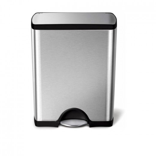 Simplehuman steel bin rectangular brushed 50l