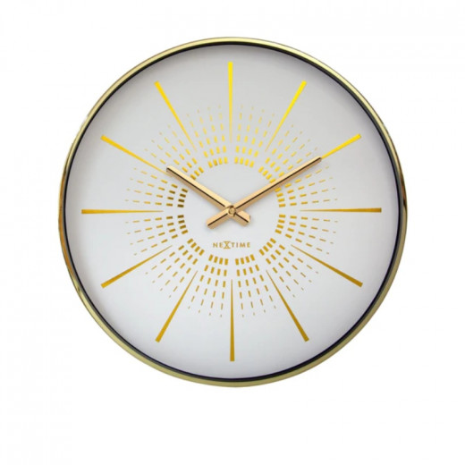 Nextime wall clock excentric gold 40cm