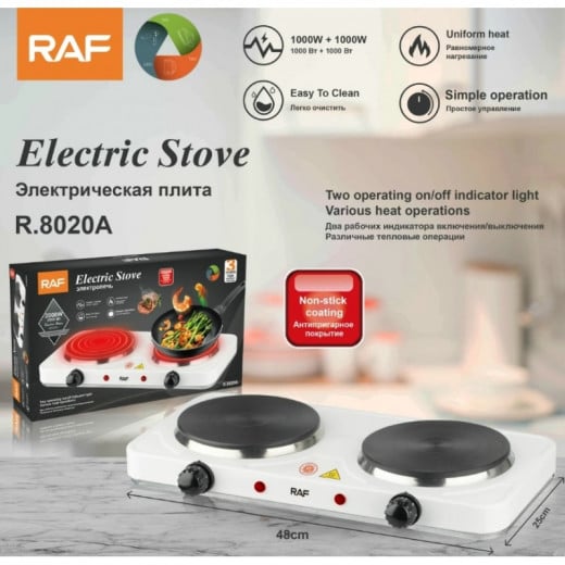 Raf Electric Stove Double Burner Cooker (CHULA) Hot Plate Multifunctional Home Heater 2000 Watts