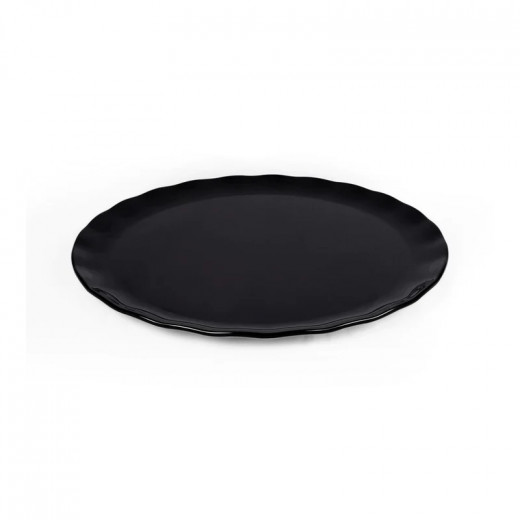 Vague Melamine Round Wavy Edge Serving Platter 18 cm