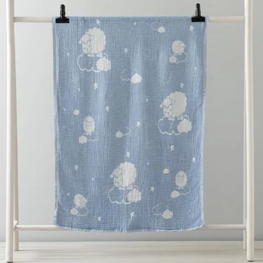 English Home Kuzu Cotton Baby Blanket  Blue 80*120 cm