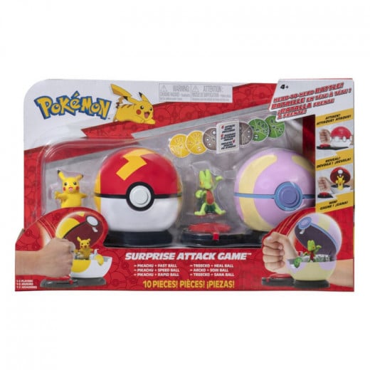 Pokemon   Game Surprise Attack Game Pikachu Female With Fast Ball Vs. Treecko With Heal Ball