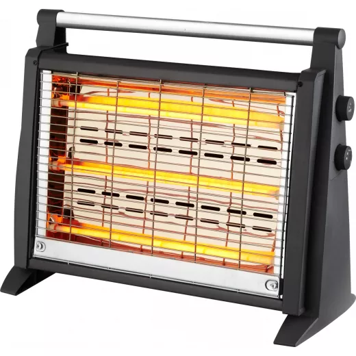 Elecrtomatic Quartz Heater , black ,1800 W 2 Heat Settings With Tip-over Switch