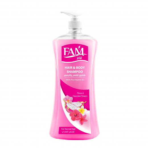 Fam shampoo for normal hair, pink, 1475 ml with pump
