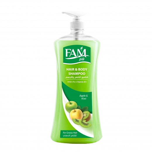 Fam shampoo for oily hair, green, 1475 ml with pump