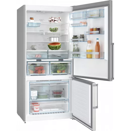 Series 6 Freestanding refrigerator with bottom freezer 186 x 86 cm Stainless steel (fingerprint resistant)