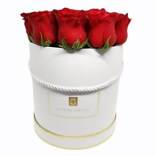Classic Rose Flower, White Box, Medium Size