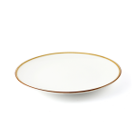 Porceletta Ivory Mocha Porcelain Rimmed Thin Flat Plate 25 cm / 10