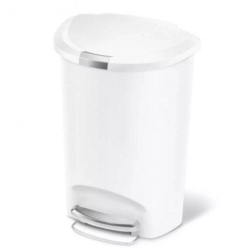 Simplehuman plastic bin semi - round white  50l