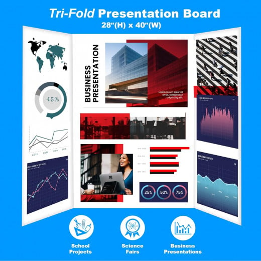 Bazic White Tri-Fold Corrugated Presentation Board