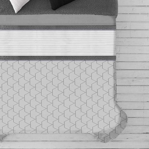 Manterol Doko Velvet Winter Comforter Set, Grey Color, King Size,  6 Pieces