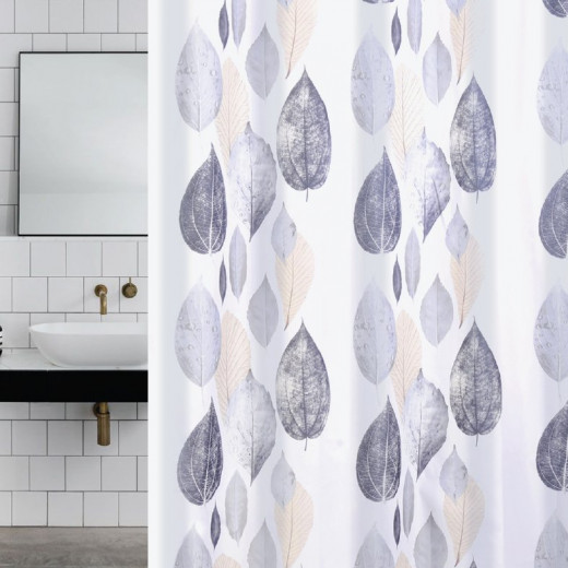 Weva Shower Curtain Water Proof Fade Out, Leaf Design, 180*200