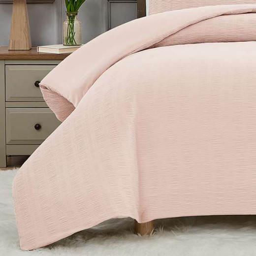 Nova Home "Simply" Crinkled Comforter Set, Pink Color, Size Queen, 4 Pieses