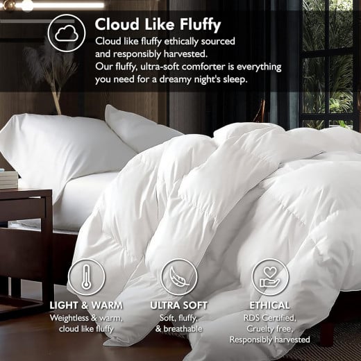 Nova Home Luxury Goose Down Comforter, 100% Cotton Cover, 160*220