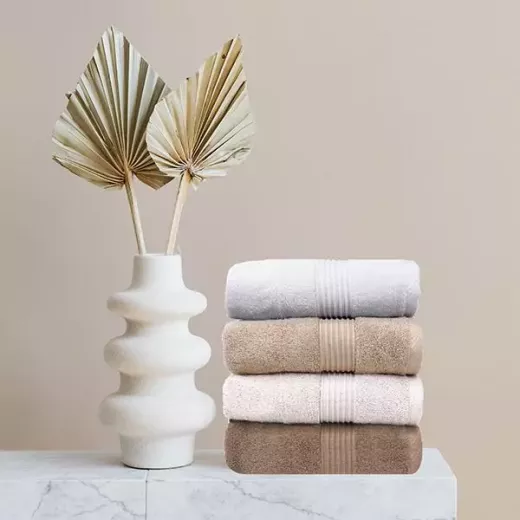 Nova Home 100% Cotton Pretty Collection Towel, Off White Color, Size 70*140