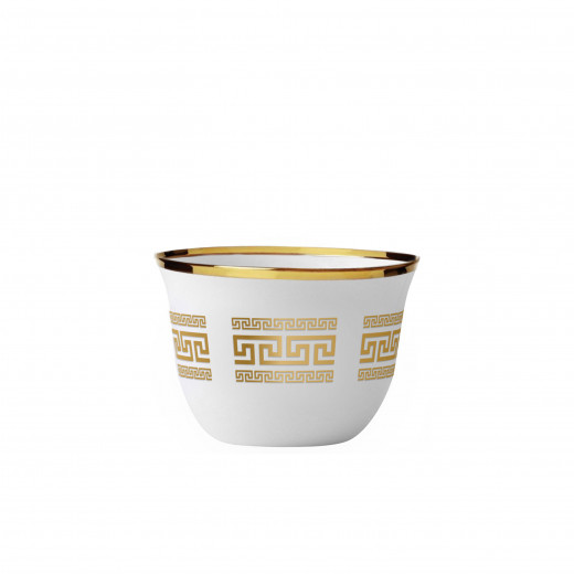 Dimlaj Minerva Set of 12 Pcs Porcelain Arabic Coffee Cups (Gold)