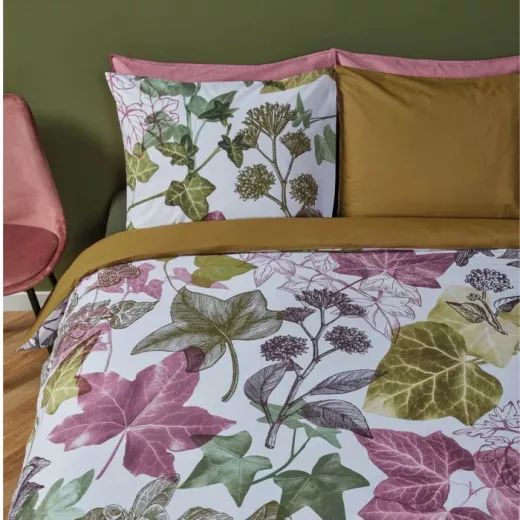 Bedding House, Soft Linen Duvet cover, 3 Pieces, King Size, Ivy Multicolor Design
