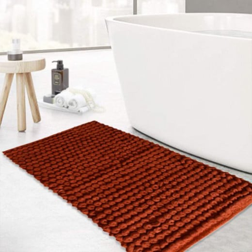 Nova Home Loopy Bath Mat, Chenille Cotton, Terra Color, 50X80 Cm