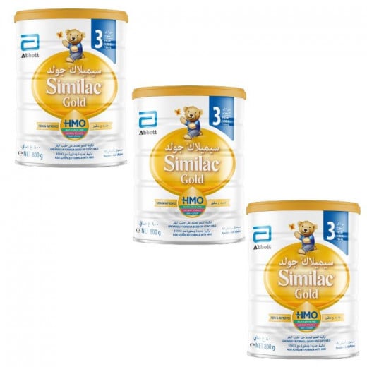 Similac Gold Baby Milk 3 , 800 Gram , 1 - 3 years old, 3 Packs
