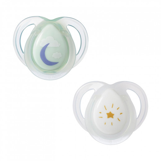 Tommee Tippee Night Pacifier 0-6 Months, 2 Pieces