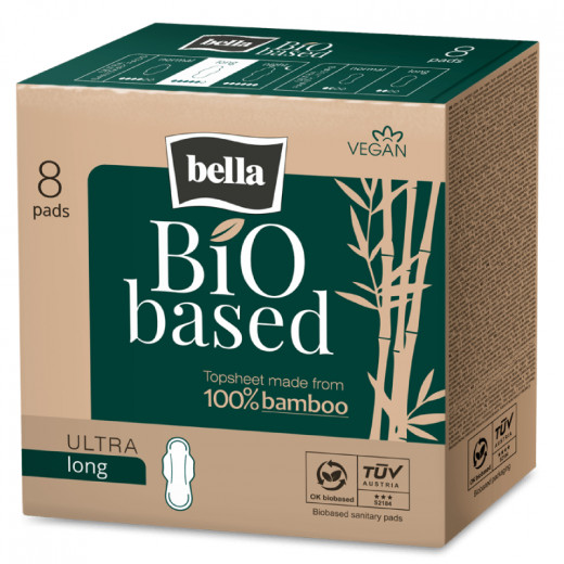 Bella Bio Based Sanitary Pads Long, 8 Pieces, 4 Packs