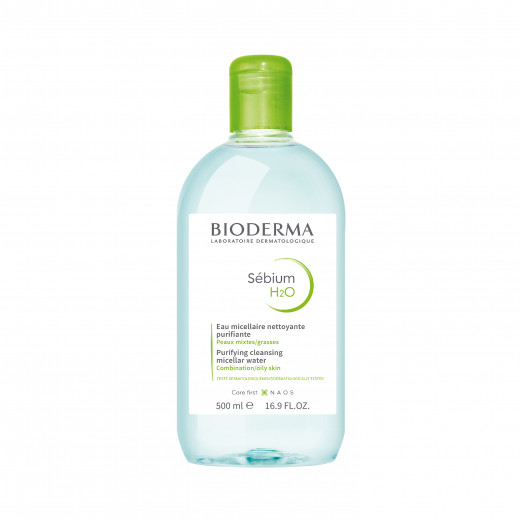 Bioderma Sebium H2O Purifying Micellar Cleansing Solution For Combination/Oily Skin, 500 Ml, 2 Packs
