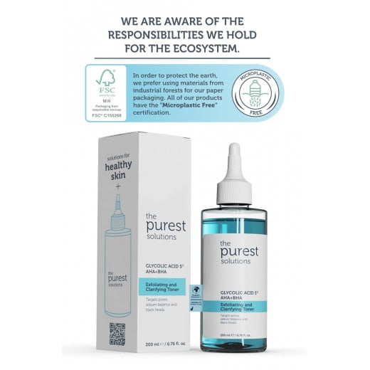 The Purest Solutions Exfoliating and Clarifying Toner, 200 Ml, 2 Packs