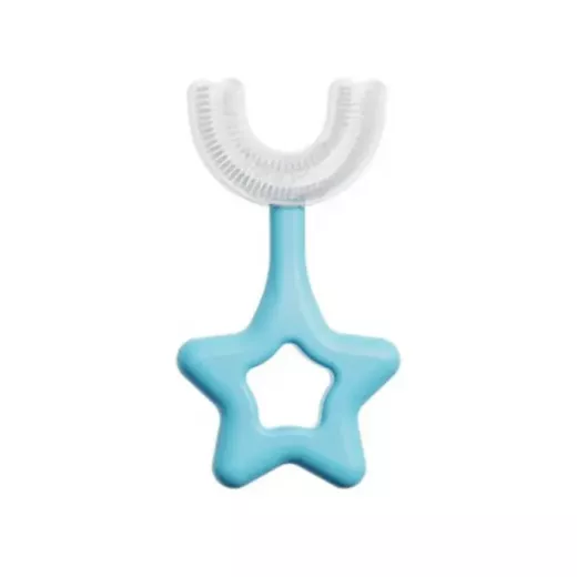 Kids Soft Toothbrush, U shaped, Blue Color, Star Design